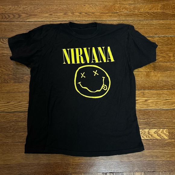 Other - Nirvana Black T-Shirt with Yellow Logo